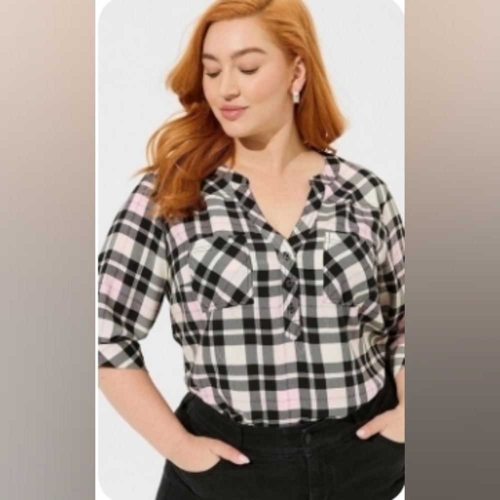 Torrid Harper 3/4 Sleeve Blouse
